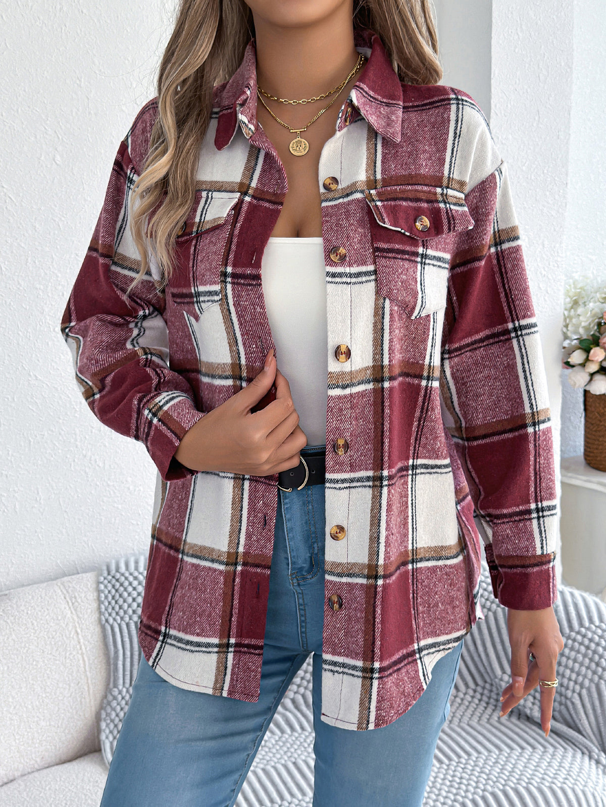 Aven | Blusa scozzese casual
