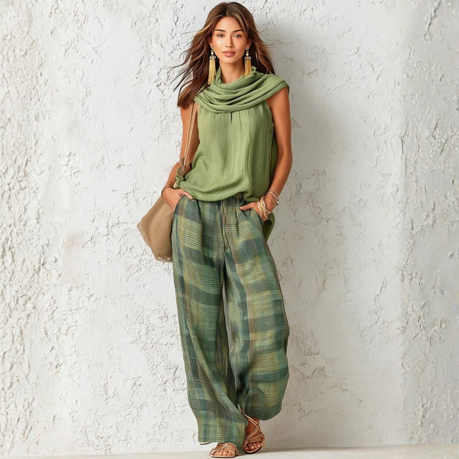 Luna | Bohemian Printed Top and Trousers Set