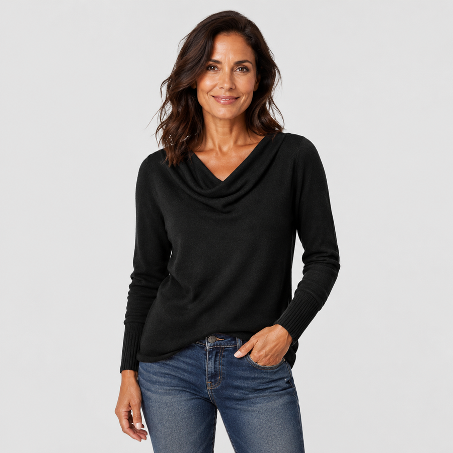Valentina — Maglia con Collo Drappeggiato