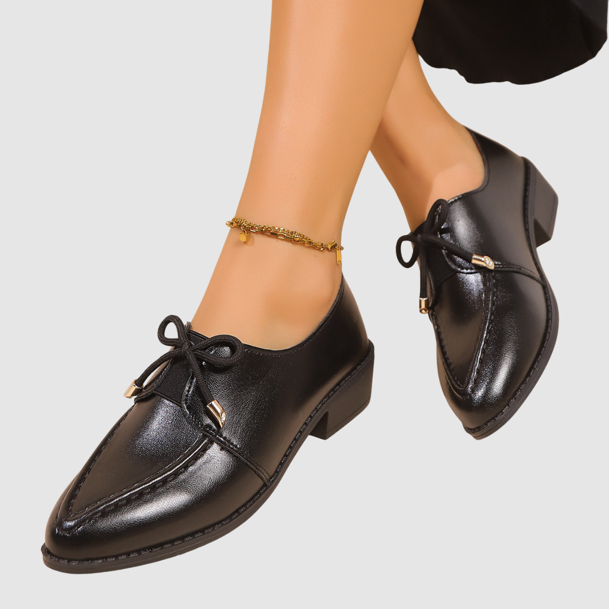 Auri | Leather Shoes With Bow
