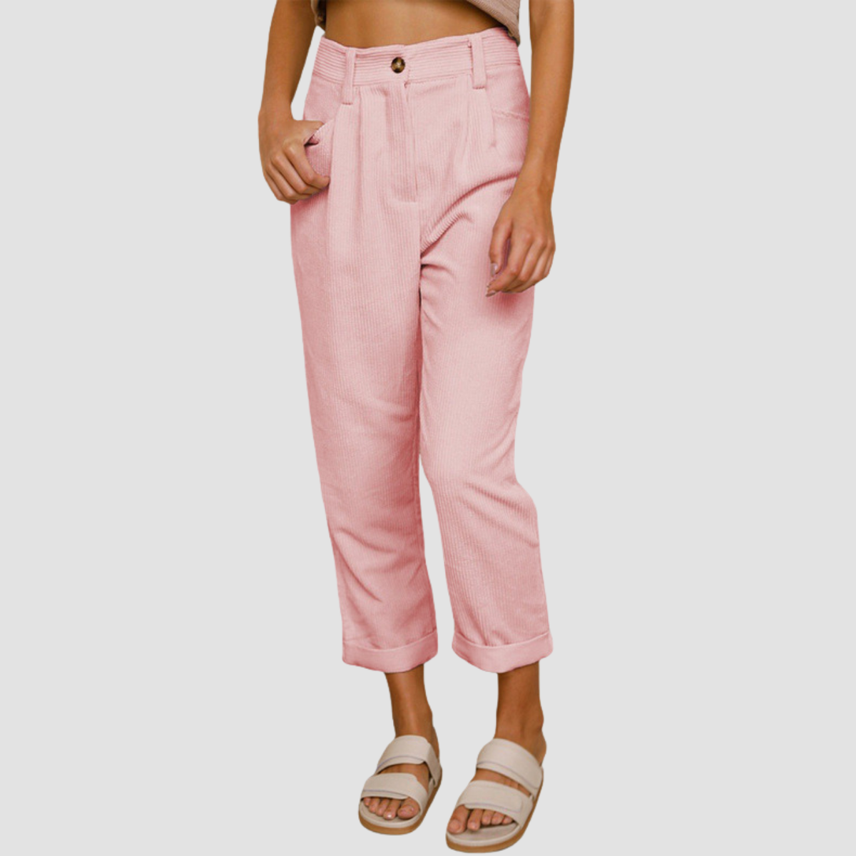 Nero | Pantaloni dritti in velluto a costine