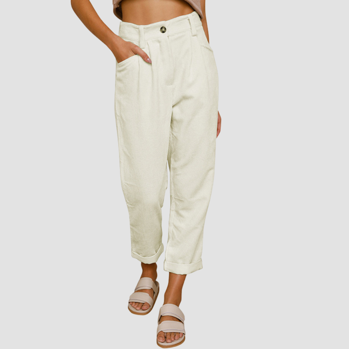 Nero | Pantaloni dritti in velluto a costine