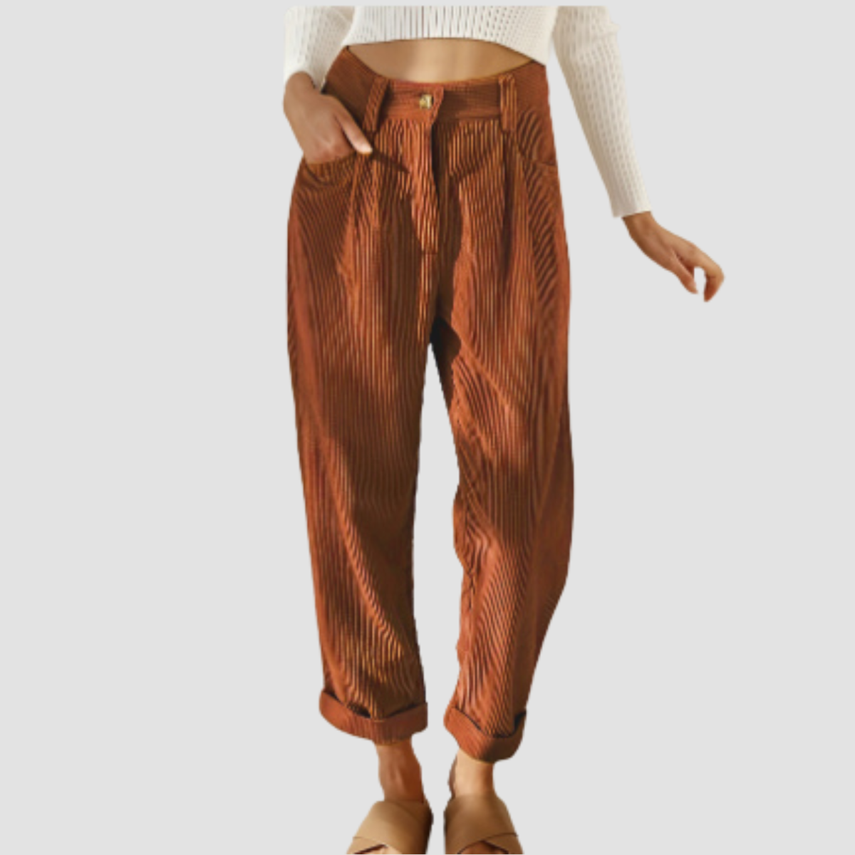 Nero | Pantaloni dritti in velluto a costine