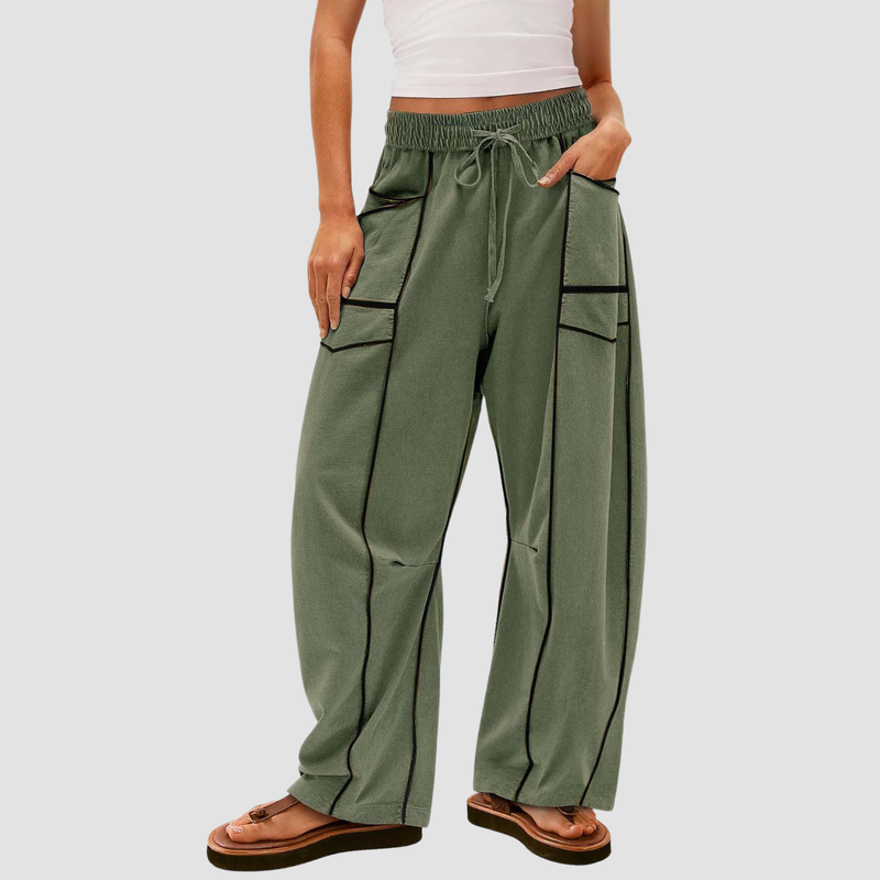 Noir | Pantaloni a gamba larga a righe