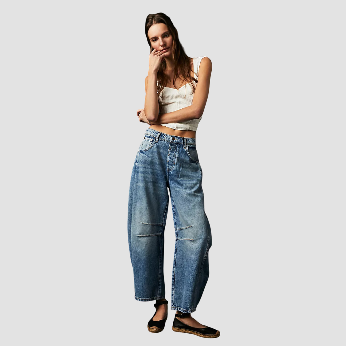 Noir | Jeans in denim a vita media ampi