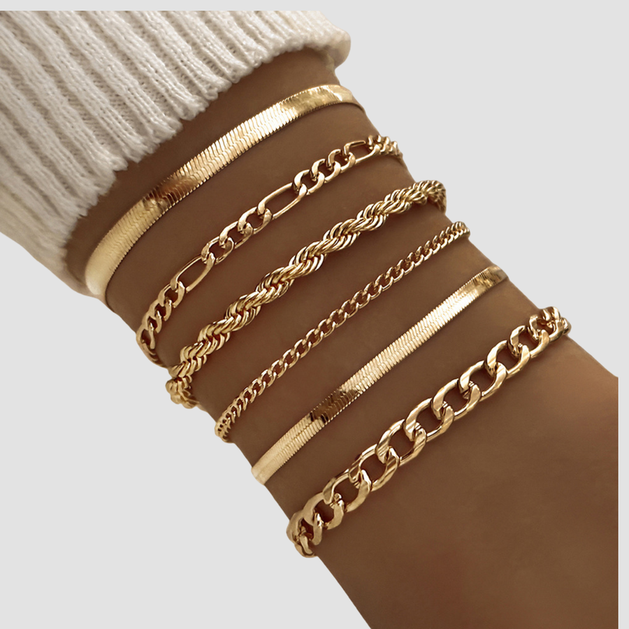 Mara | Bracciale set catena da 6 pezzi