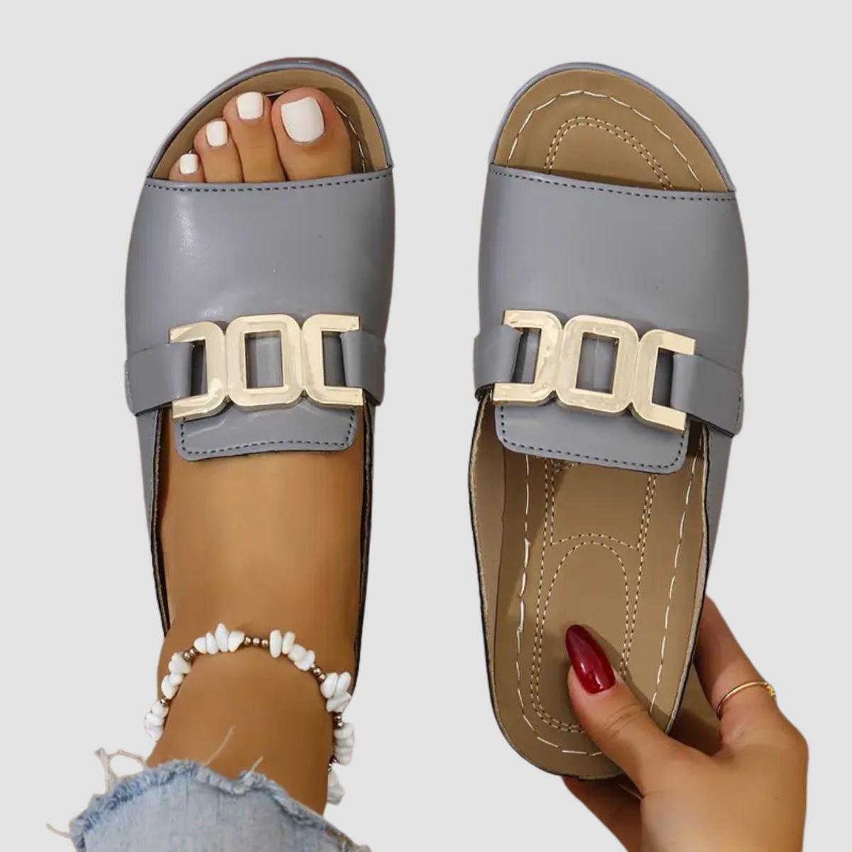 Rhea | Peep-toed Slippers