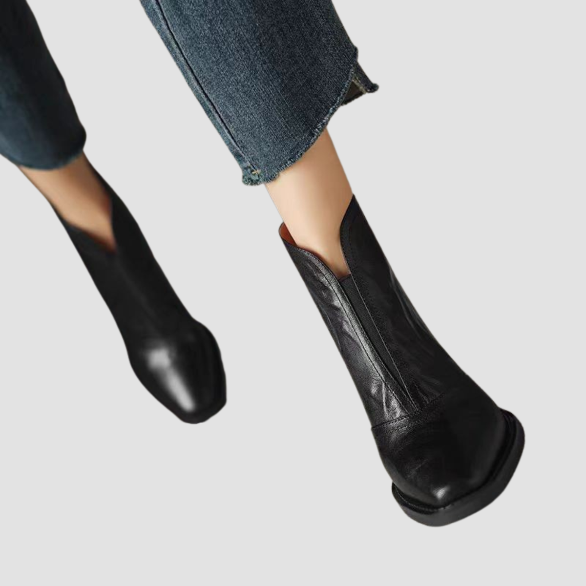 Kaia | Retro Square Toe Ankle Boots