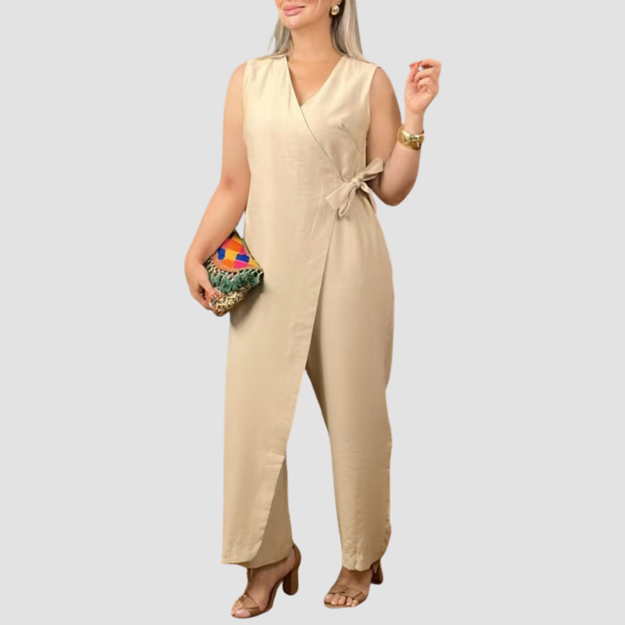 Mira | V-neck Bandage Jumpsuit