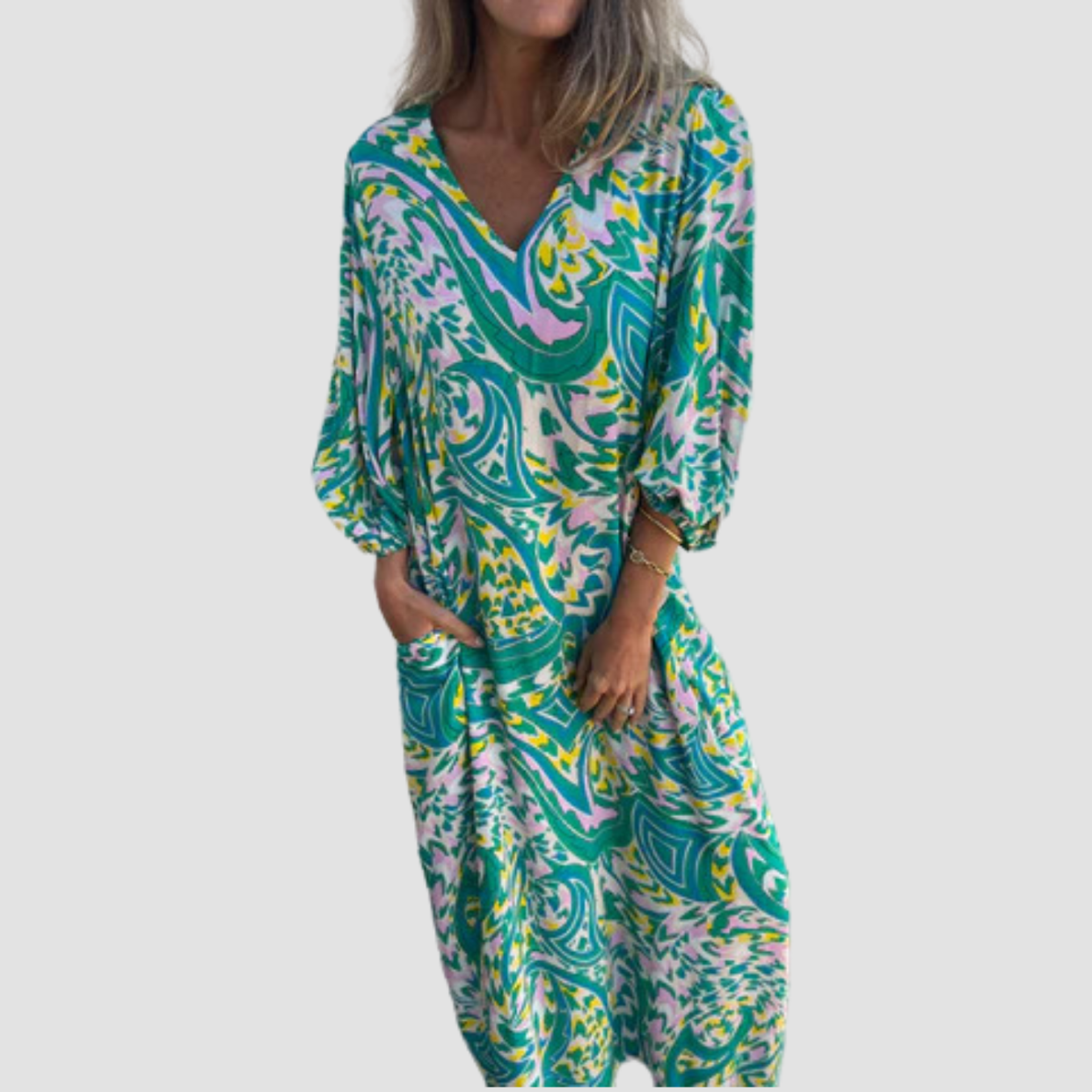 Novea | Abito leopardato con scollo a V