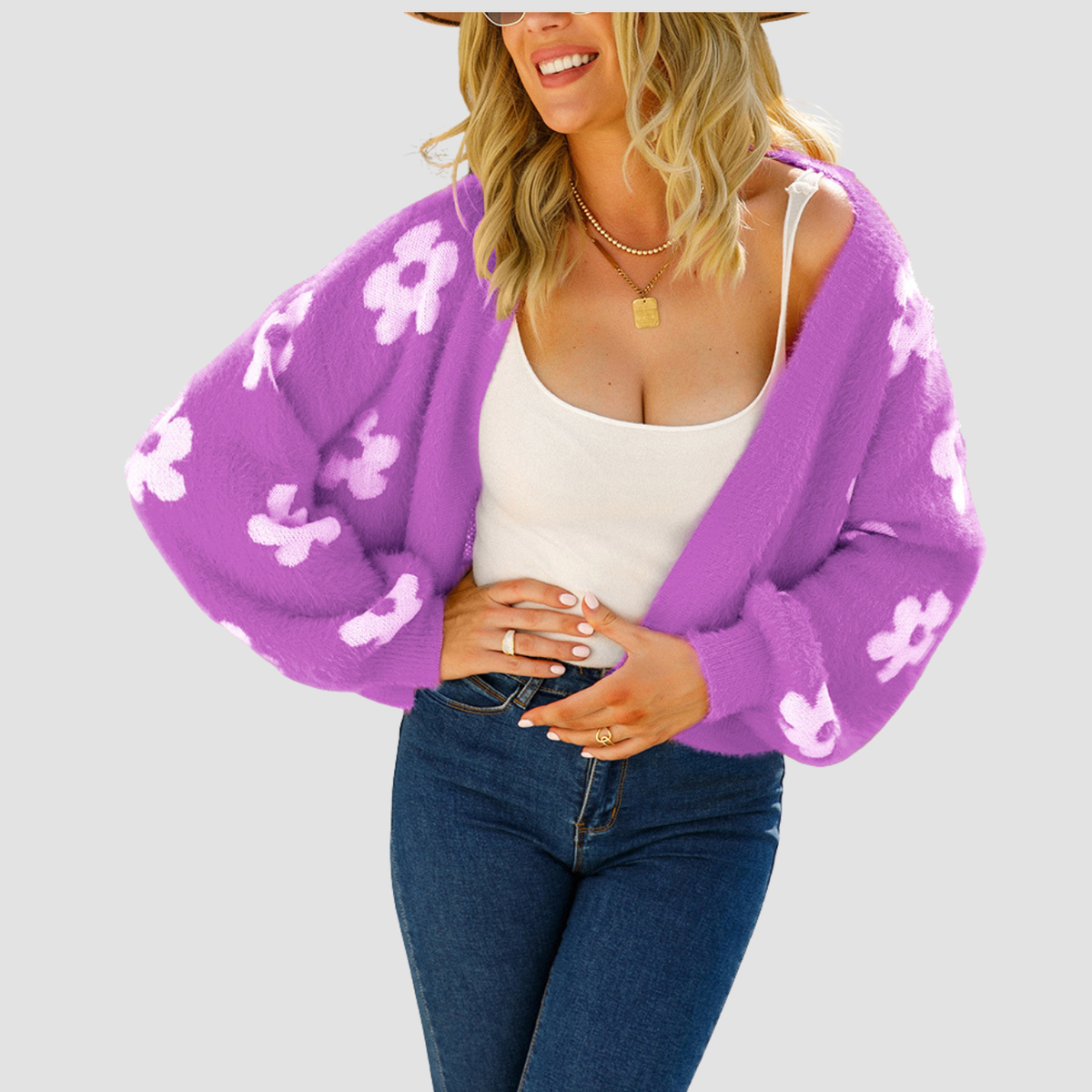 Isla | Maglione in maglia a fiori