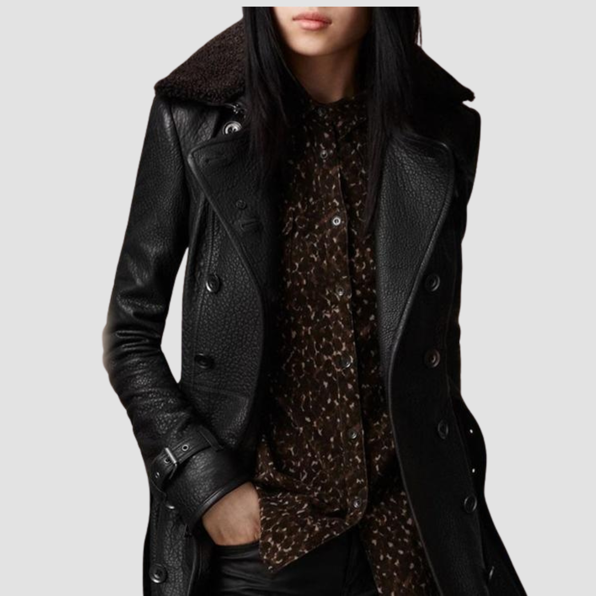 Aven | Cappotto slim-fit in pelle