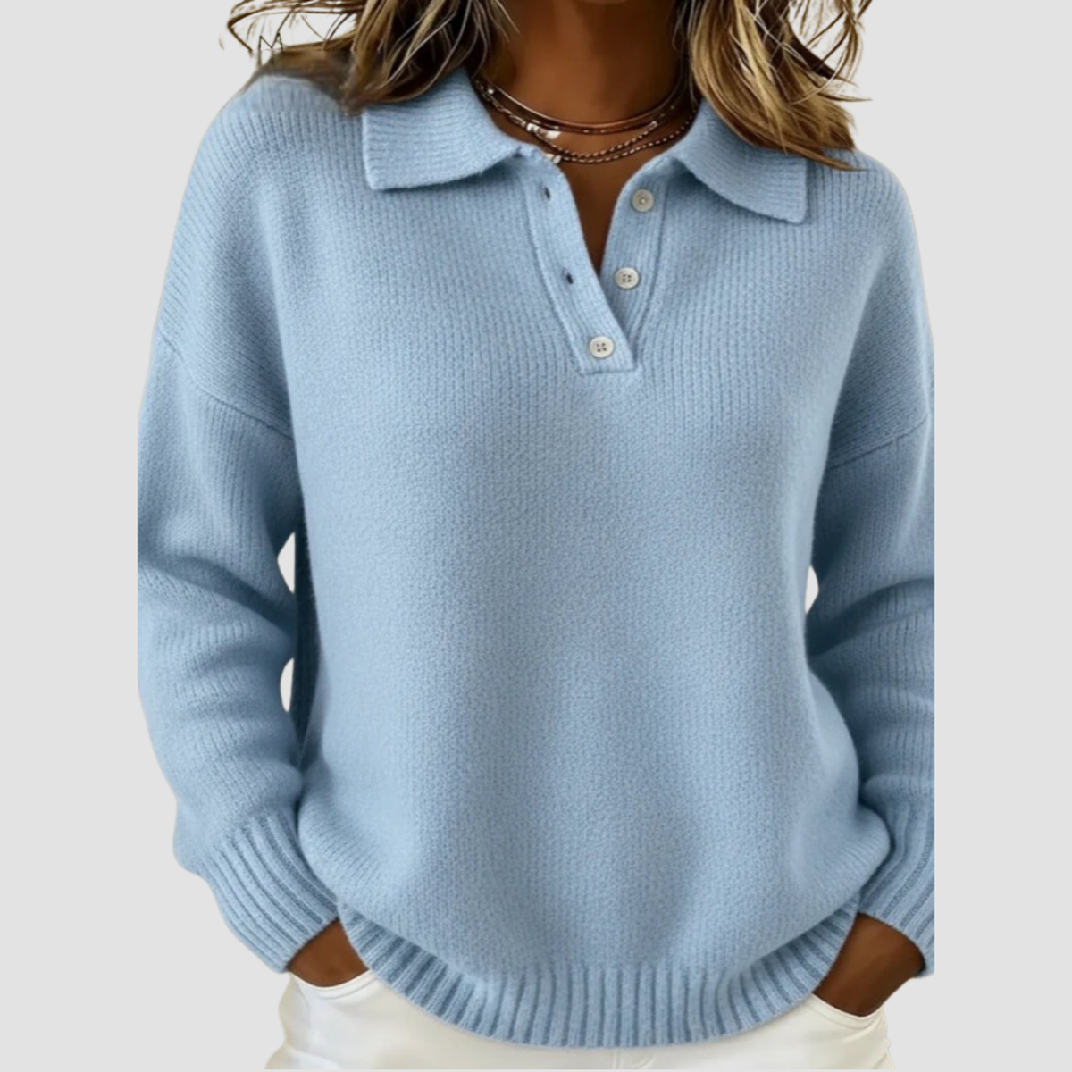 Cleo | Maglione a Maniche Lunghe con Bottoni