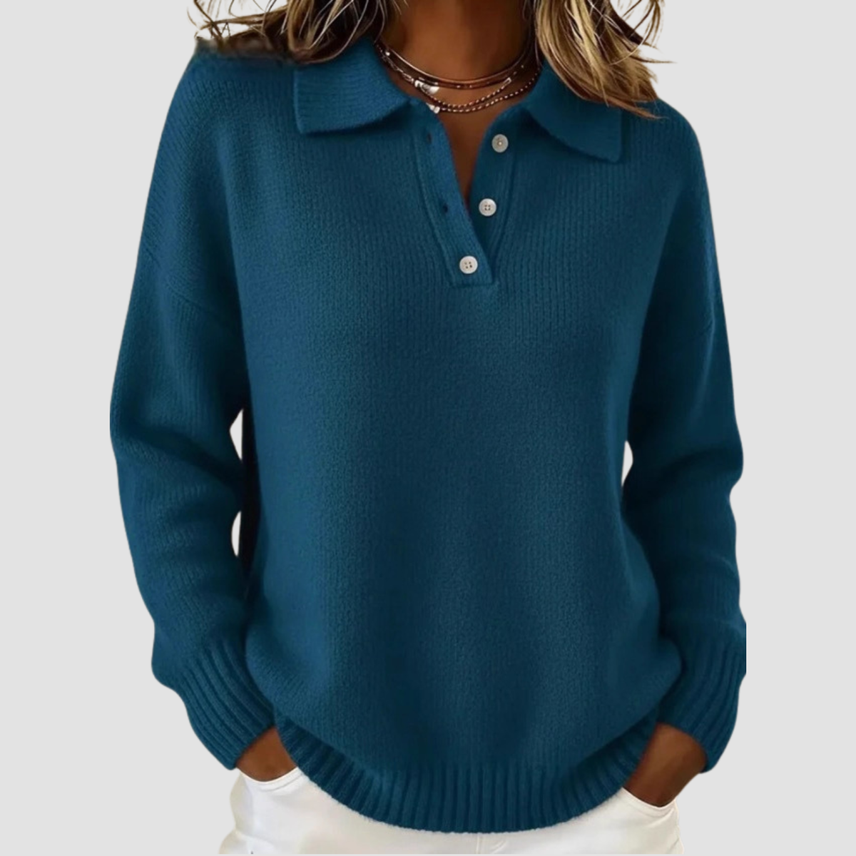 Cleo | Maglione a Maniche Lunghe con Bottoni