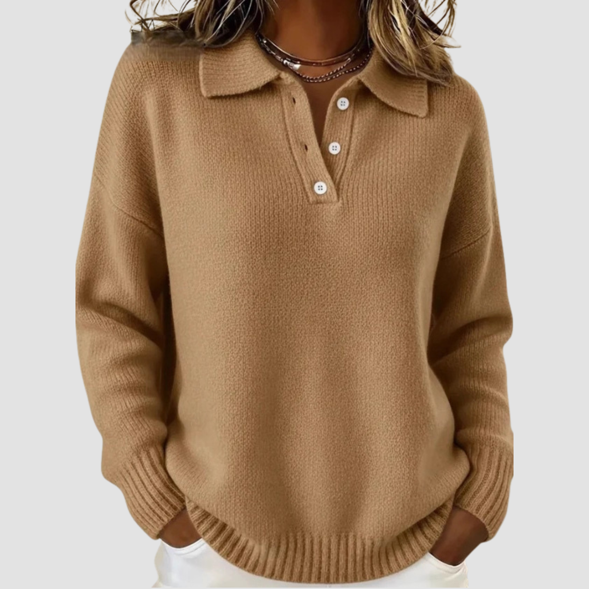 Cleo | Maglione a Maniche Lunghe con Bottoni