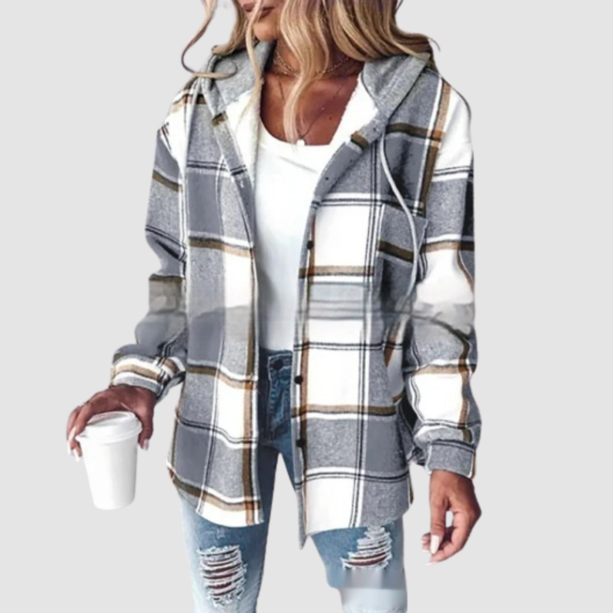 Aven | Giacca con cappuccio in plaid