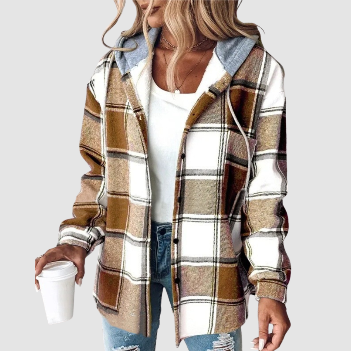 Aven | Giacca con cappuccio in plaid