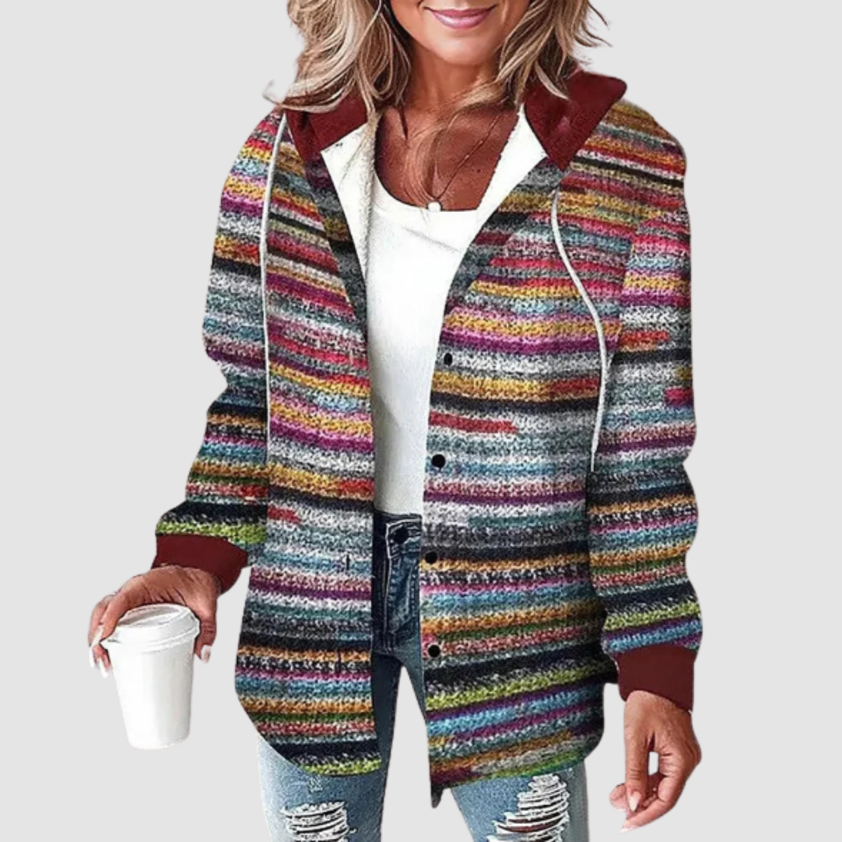 Aven | Giacca con cappuccio in plaid