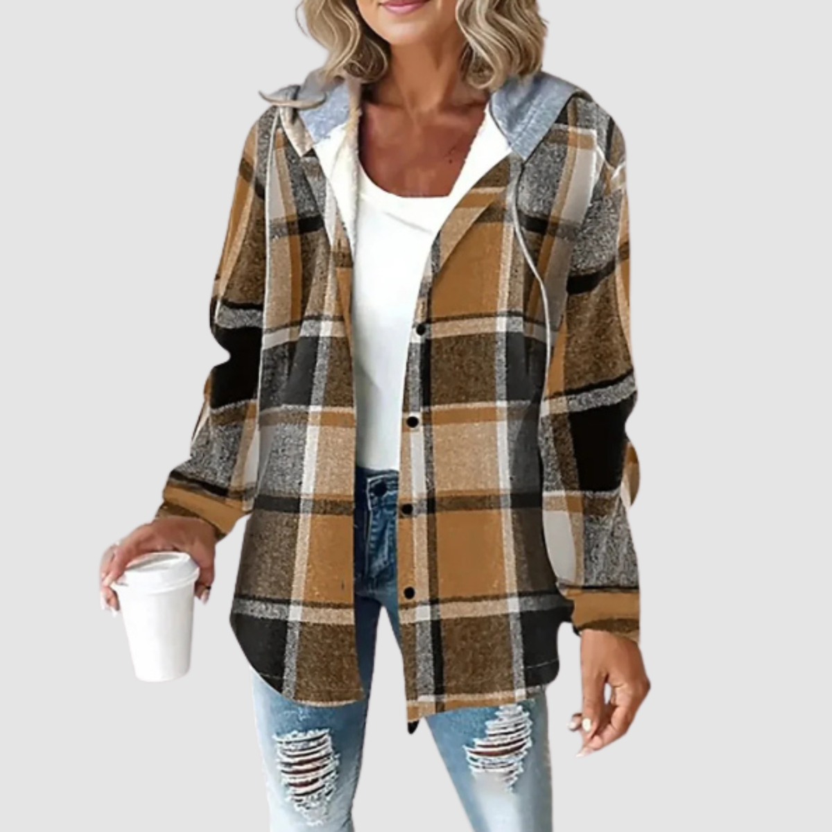 Aven | Giacca con cappuccio in plaid