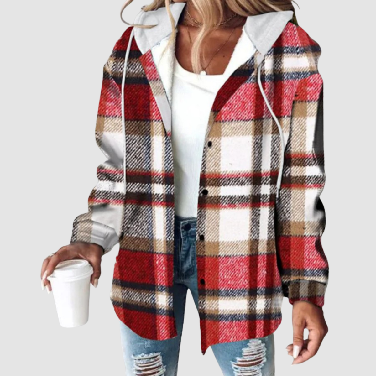 Aven | Giacca con cappuccio in plaid
