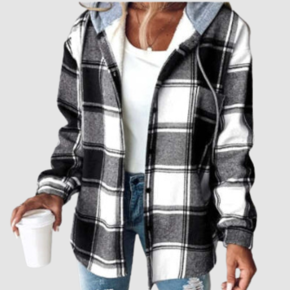 Aven | Giacca con cappuccio in plaid