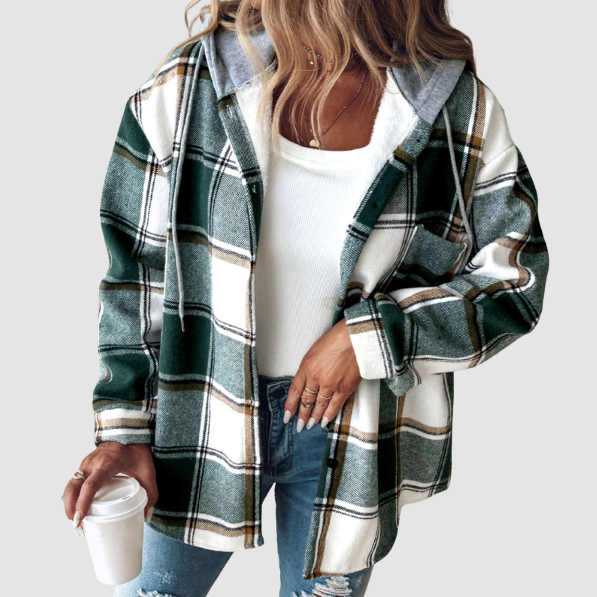 Aven | Giacca con cappuccio in plaid