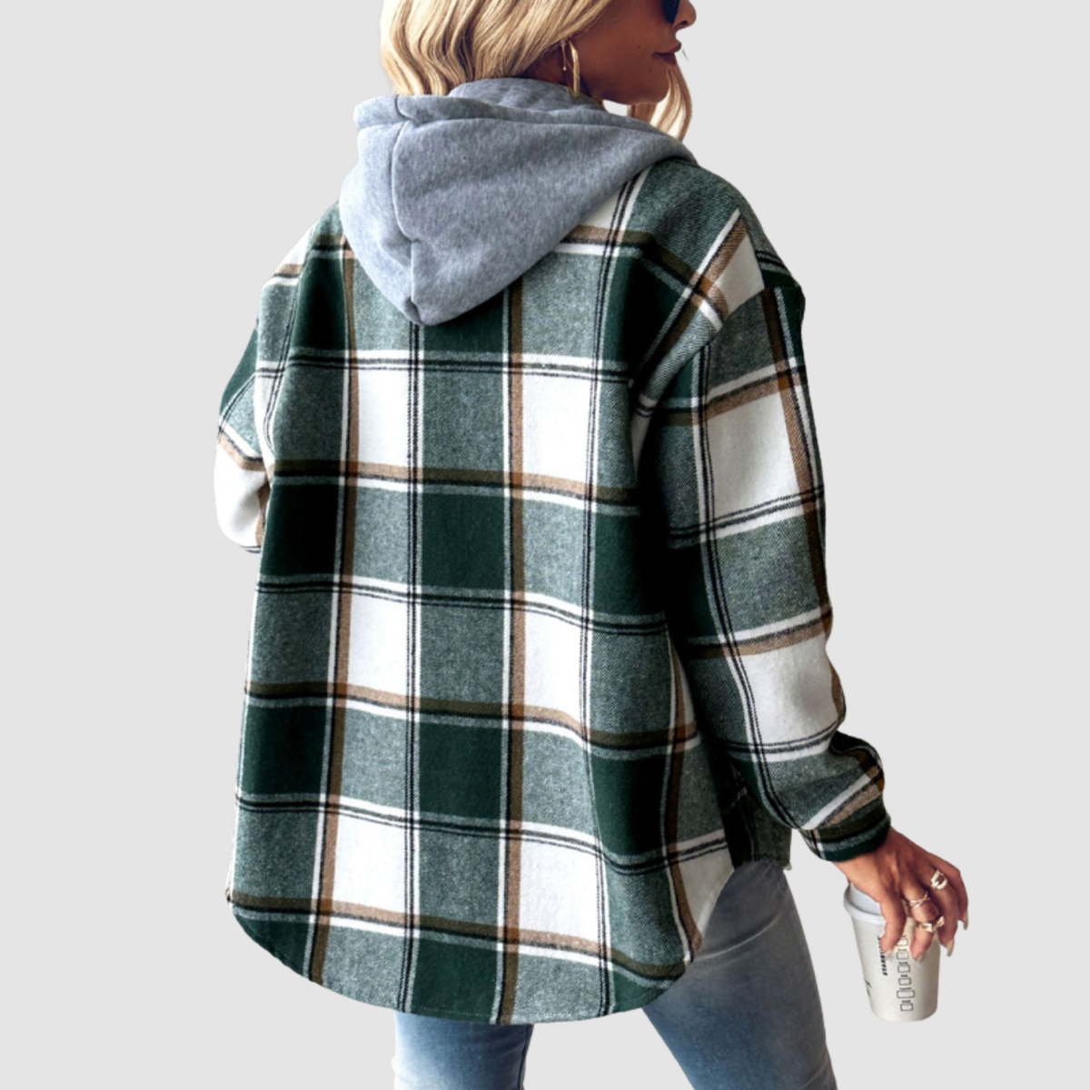 Aven | Giacca con cappuccio in plaid