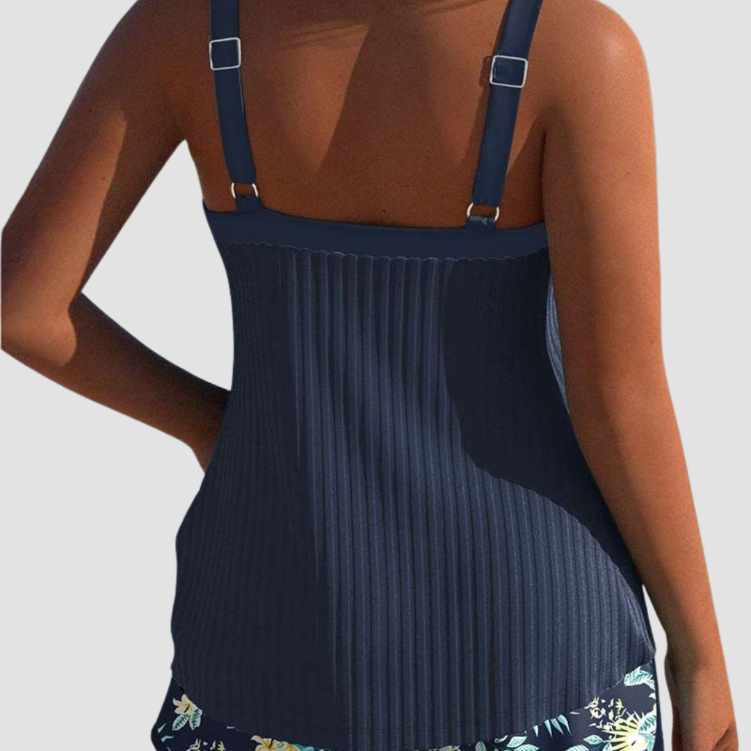 Carla | Costume da Bagno a Righe con Short da Spiaggia