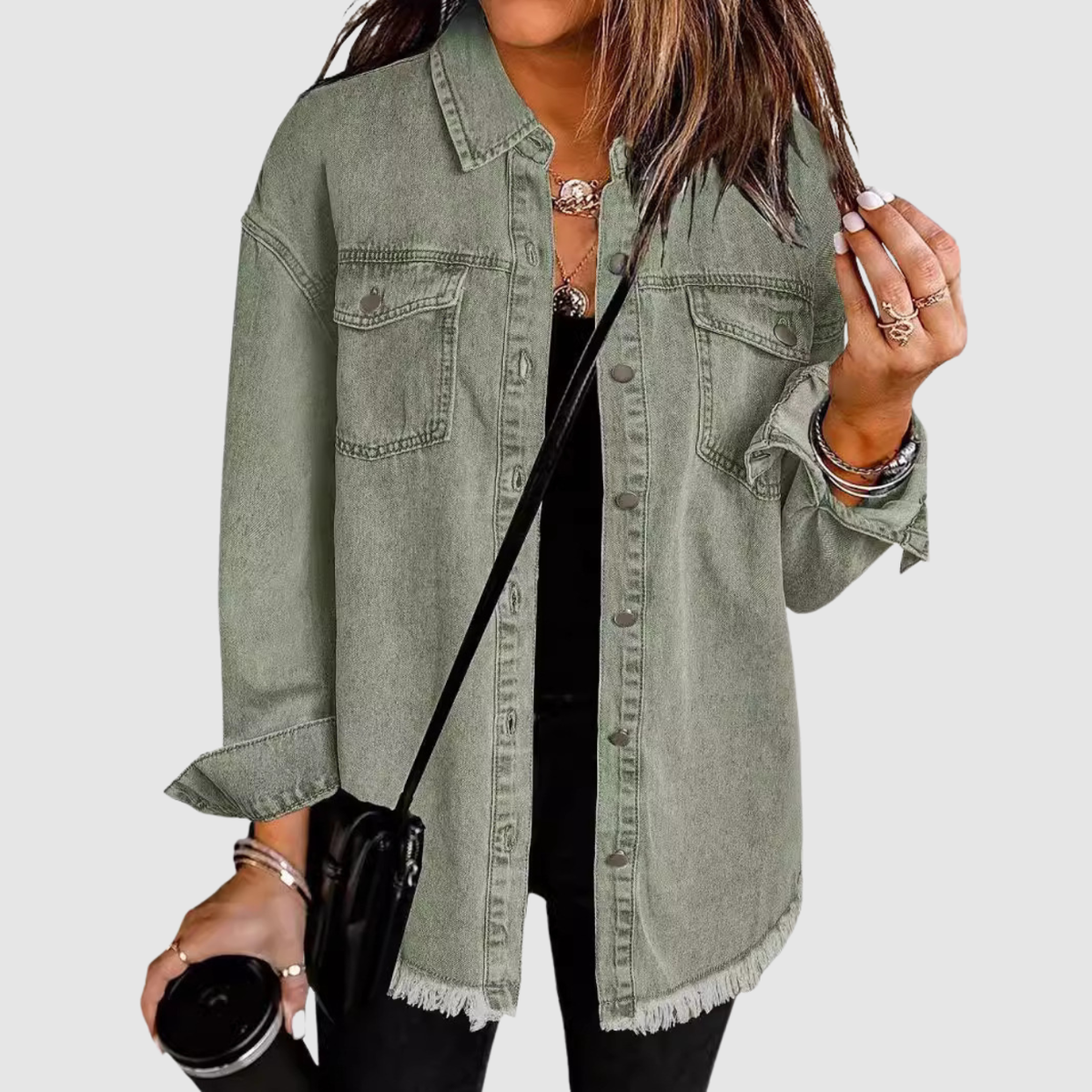 Aven | Cappotto in denim délavé