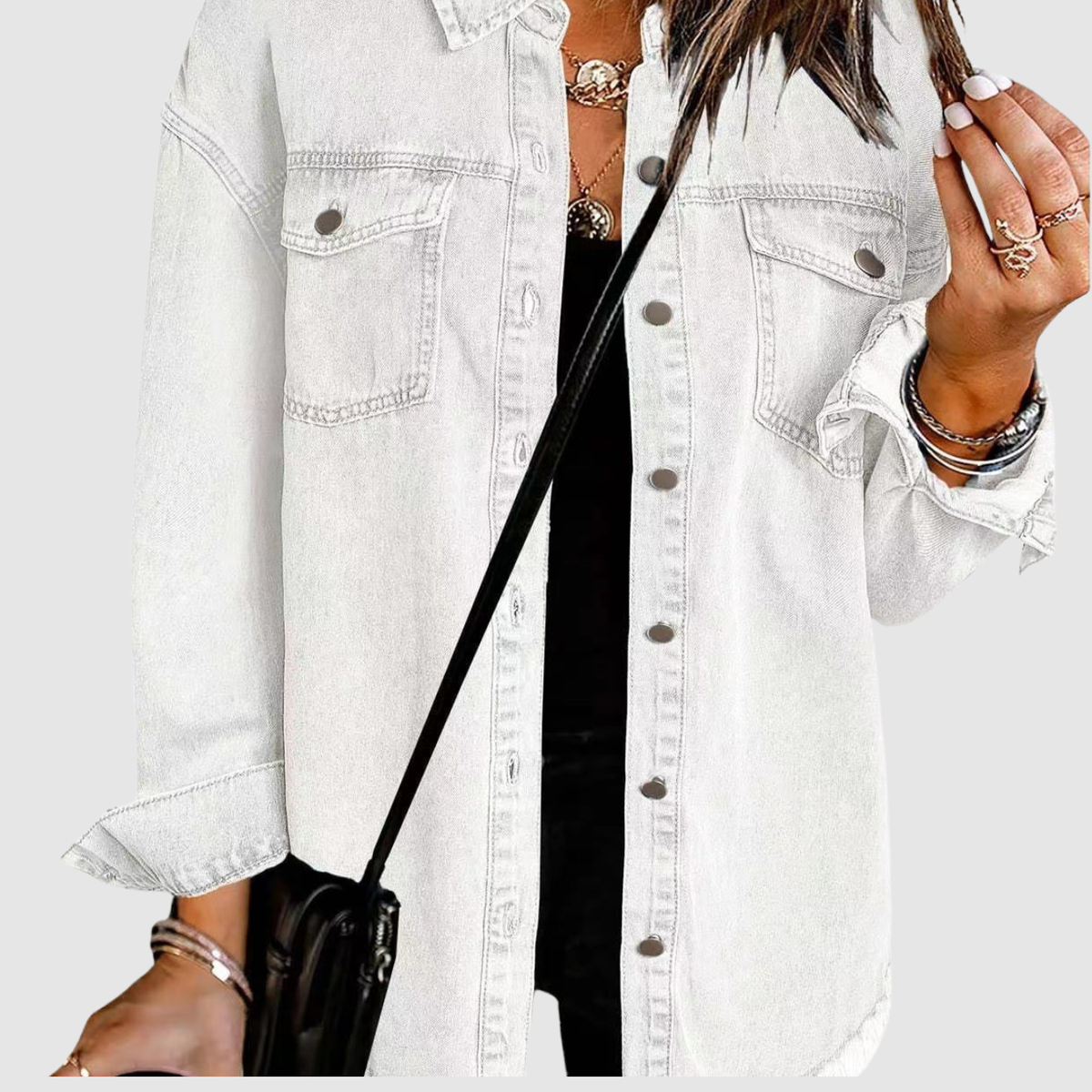 Aven | Cappotto in denim délavé