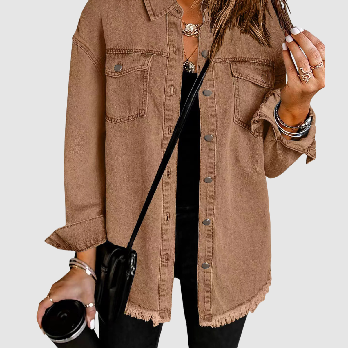 Aven | Cappotto in denim délavé
