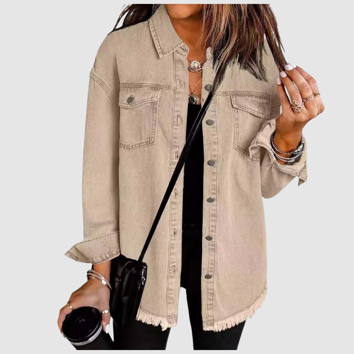 Aven | Cappotto in denim délavé