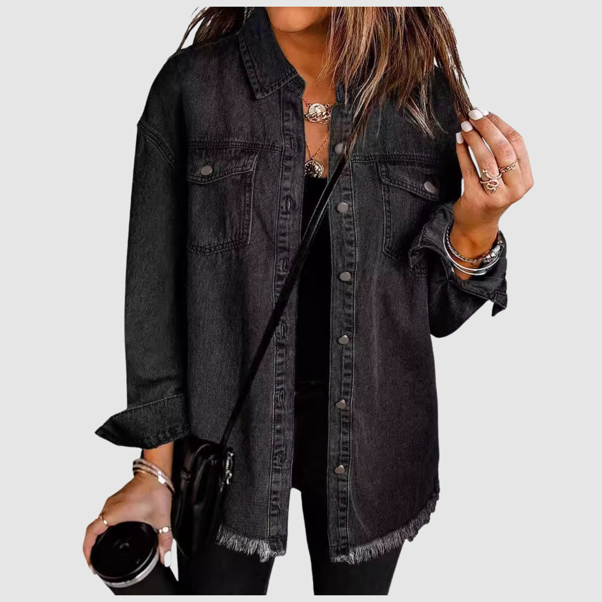 Aven | Cappotto in denim délavé