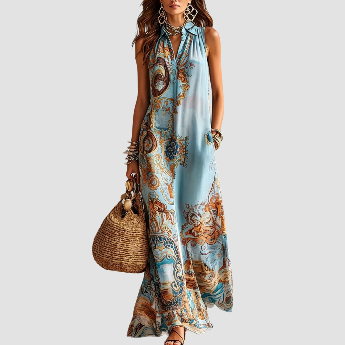 Serena | Abito-camicia mediterraneo