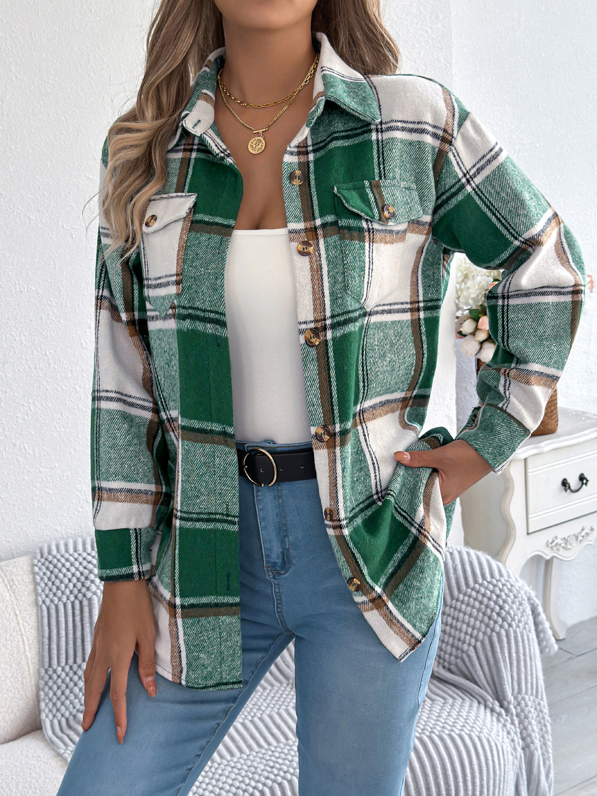 Aven | Blusa scozzese casual