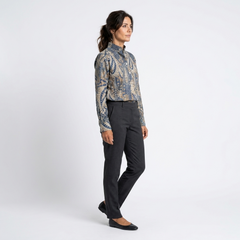Noelia - Blusa paisley azul y beige - vista lateral