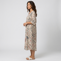 Vestido midi con estampado botánico - vista lateral