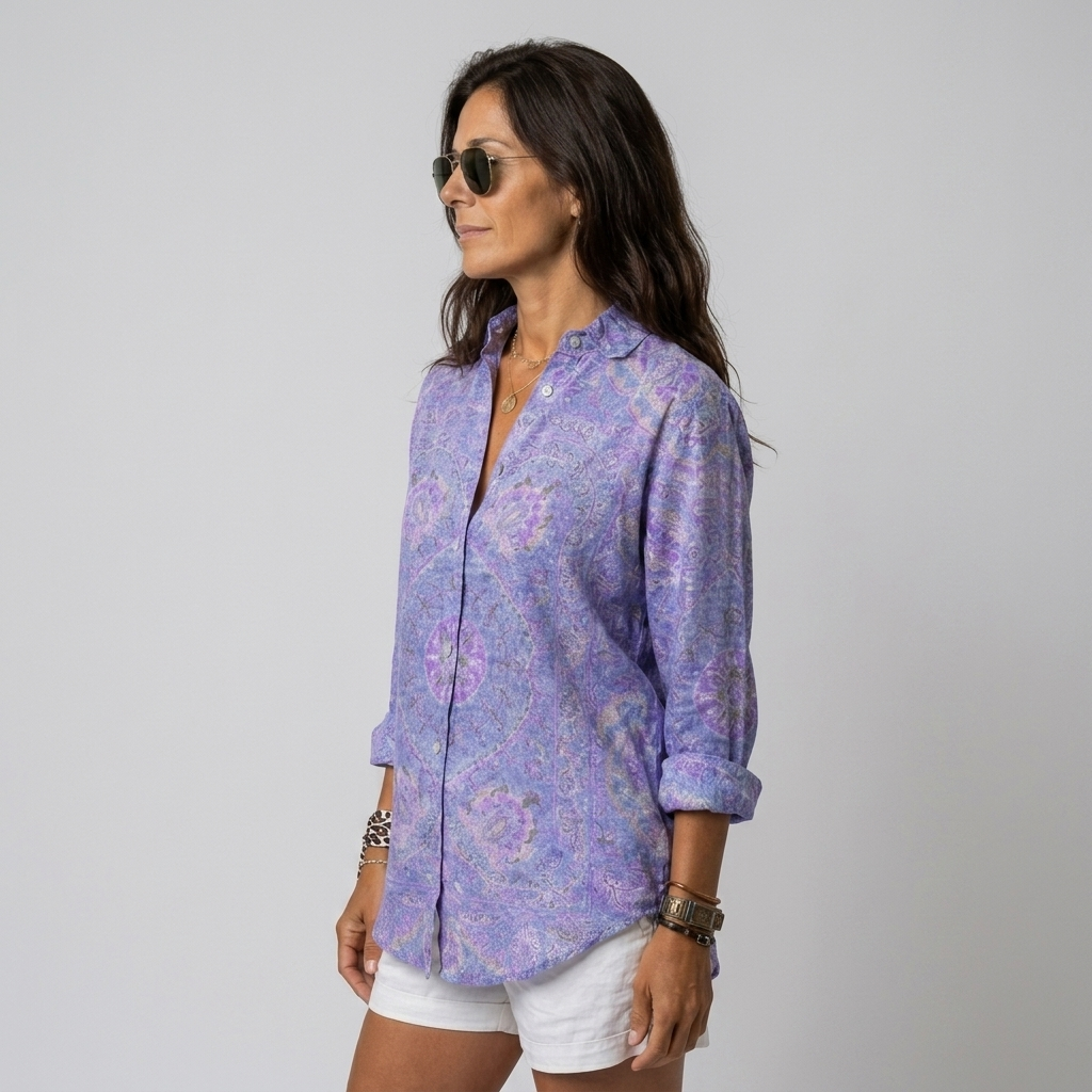Aitana - Blusa paisley violeta - vista lateral