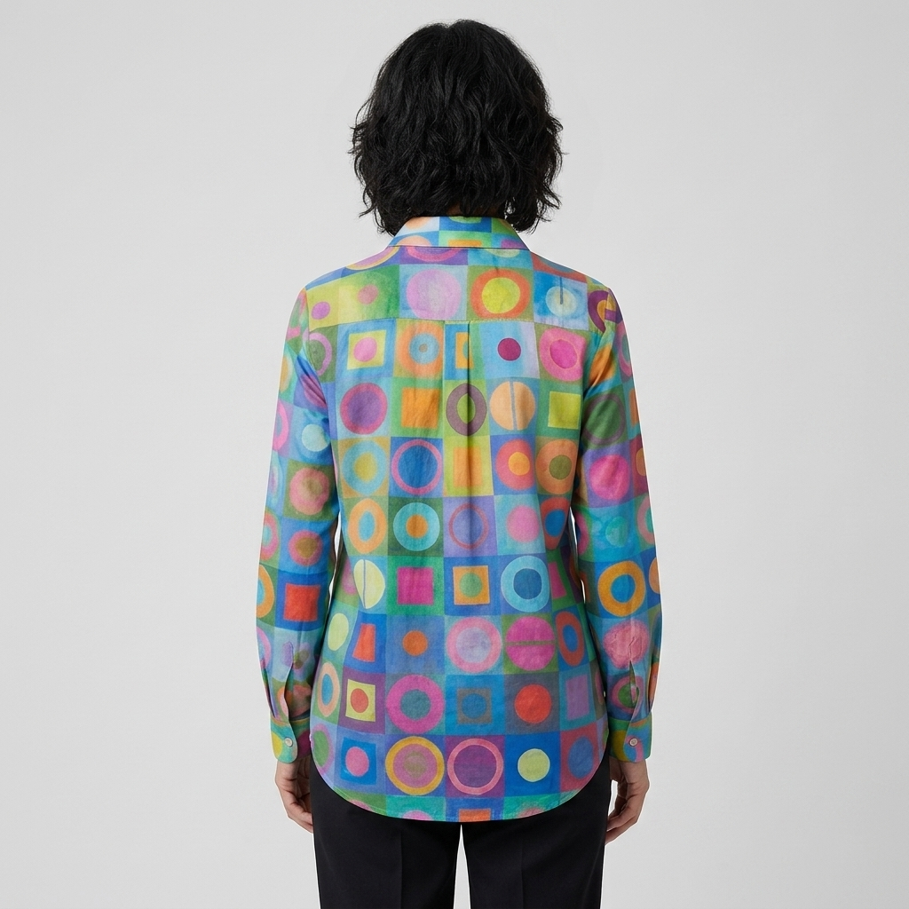 Lucía - Blusa geométrica multicolor - vista trasera