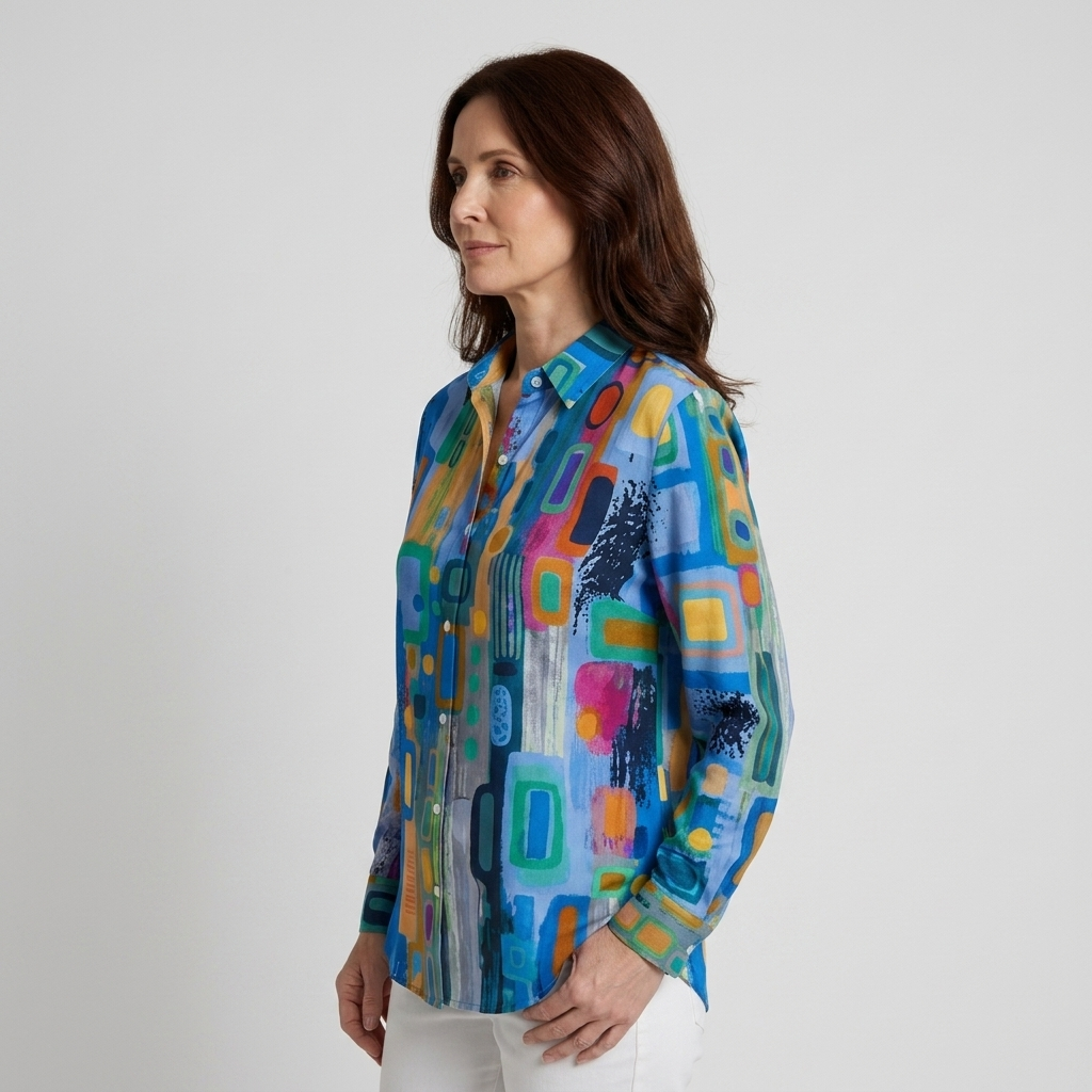 Martina - Blusa abstracta multicolor - vista lateral