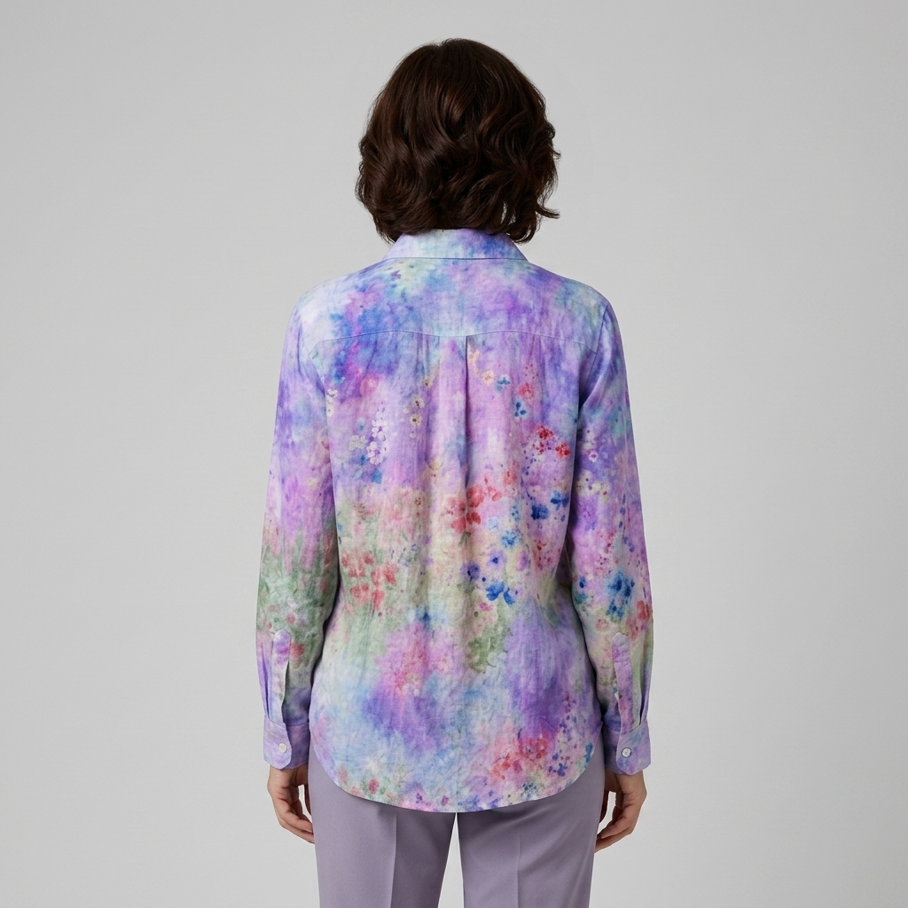 Violeta - Blusa floral lavanda - vista trasera