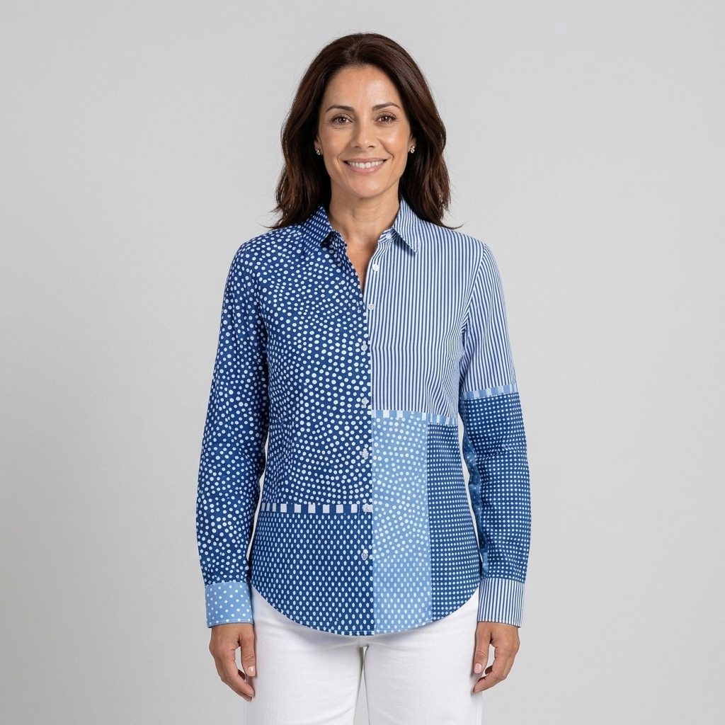 Marina - Blusa estampada azul - vista frontal