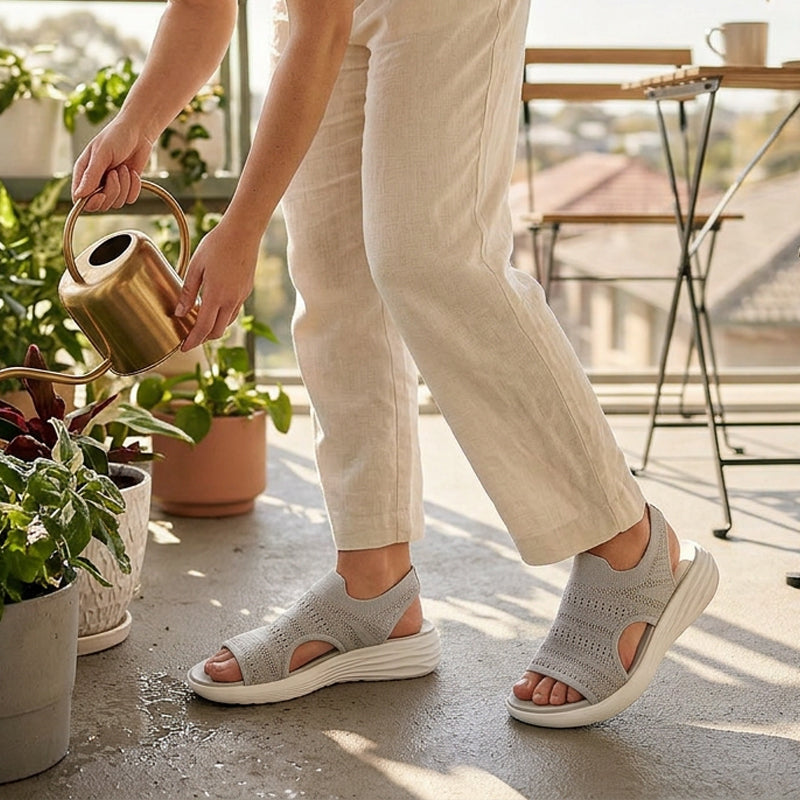 Sara | Sandali con plateau in maglia traspirante da donna