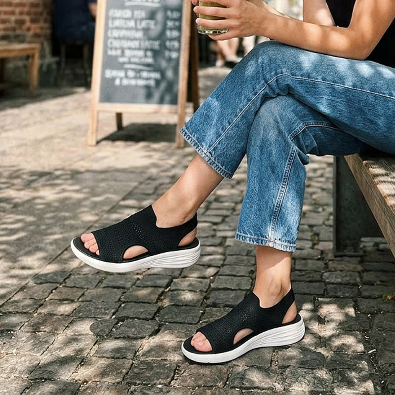 Sara | Sandali con plateau in maglia traspirante da donna